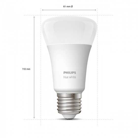 Bec LED Philips HUE White Bluetooth 9W(60W) E27 A60 806lm Lumina Alba Calda