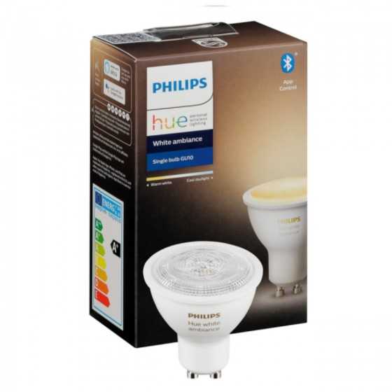 Bec LED Philips HUE White Ambiance Bluetooth 5W(50W) GU10 350lm Lumina Alba Calda-Rece