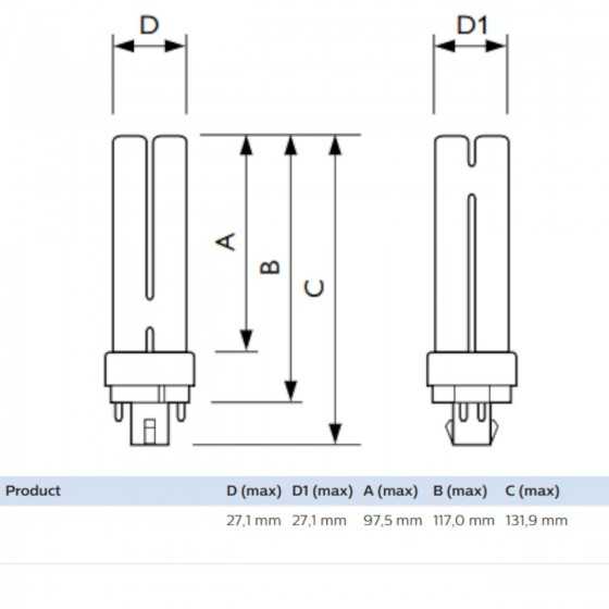 Bec Compact Fluorescent Philips Master PL-C 13W/830/4P G24q-1