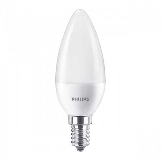 Set 2 becuri LED Lumanare Philips 7W(60W) E14 B38 806 lm 2700K Mat