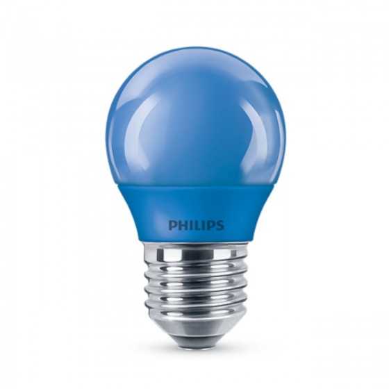 Bec LED Colored Philips 3.1W(25W) E27 P45 180 Albastru