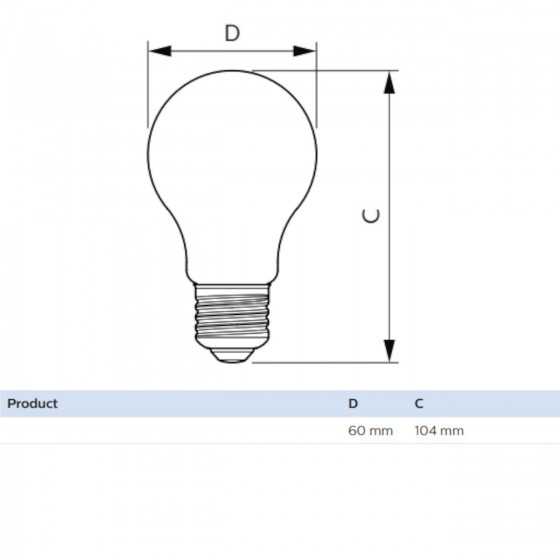Bec LED Filament Philips 8.5W(75W) E27 A60 1055 lm 4000K Clar