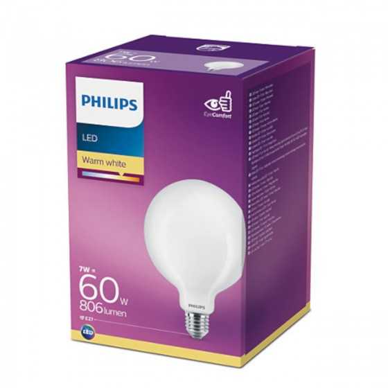 Bec LED Clasic Philips 7W(60W) E27 G120 Glob 806 lm 2700K Mat