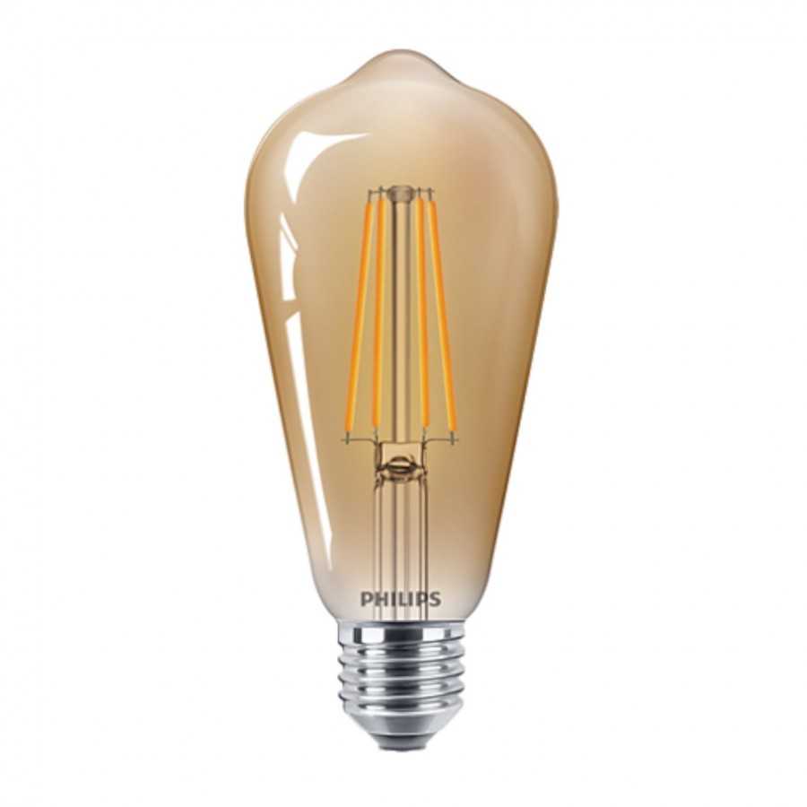 Memorize wage mint Bec LED Filament Philips 5.5W(48W) E27 ST64 600 lm 2500K Vintage Gold