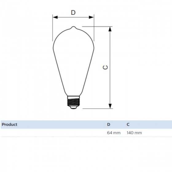 Bec LED Filament Philips 4.3W(40W) E27 ST64 470 lm 2700K Clar