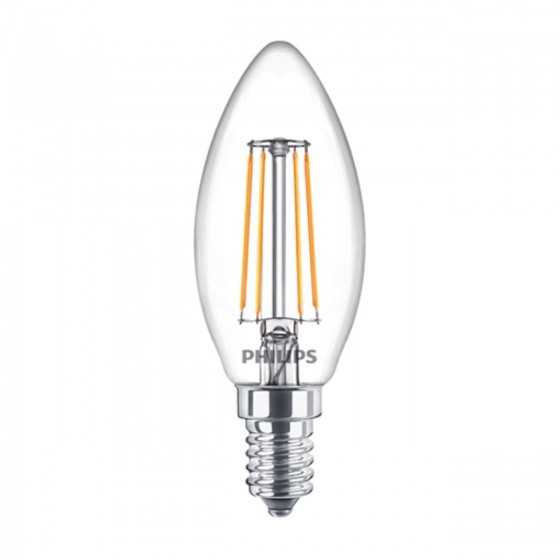 Bec LED Filament Candle Philips 4.3W / 40W E14 B35 470Lm 2700K