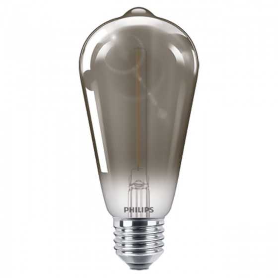 Bec LED Filament Classic Philips 2.3W / 11W E27 ST64 100Lm 1800K Vintage Smoky