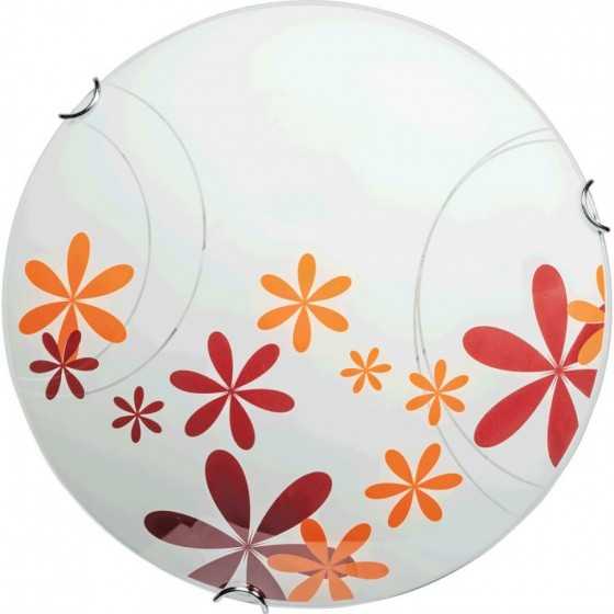 Plafoniera Erste Dahlia 2x60W Max E27 EL0045222 Alb Rosu Portocaliu