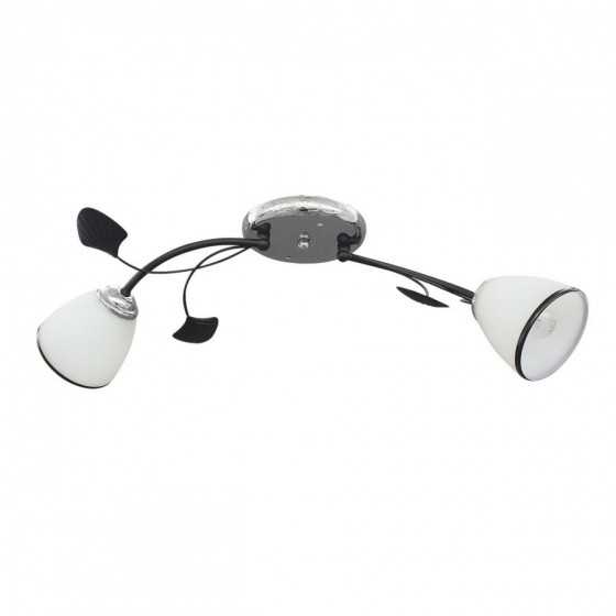 Lustra plafon E27, 2 x 60w Oasis, abajur alb