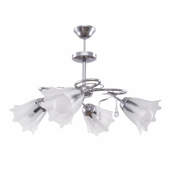 Lustra Interior Erste Serra 4x60W Max E27 EL0058524 Culoare Crom si Alb