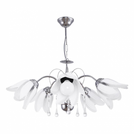 Lustra Interior Erste Lona 5x60W Max E27 EL0058516 Culoare Crom si Alb