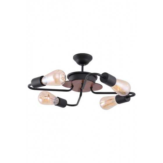Lustra Interior Erste Enis2 4x60W Max E27 EL0058505 Culoare Negru si Maro