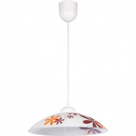 Pendul Erste Dahlia 1x60W Max E27 EL0046975 Alb Rosu Portocaliu