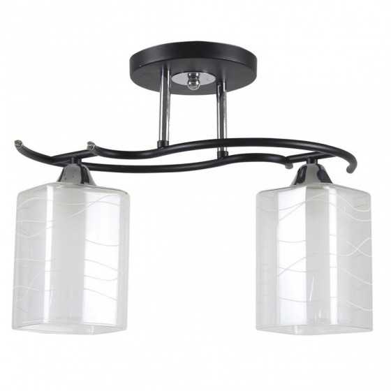 Lustra plafon E27, 2 x 60w Kalista , abajur alb