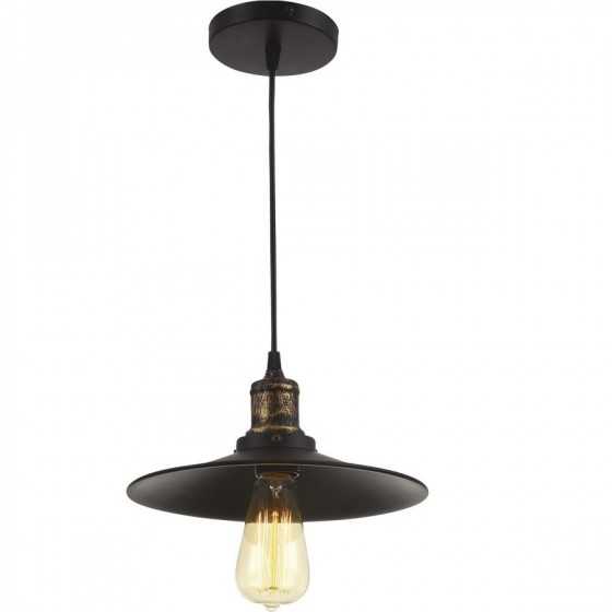 Pendul Interior Erste Edison 1x60W Max E27 EL0029480 Culoare Bronz Antichizat si Negru