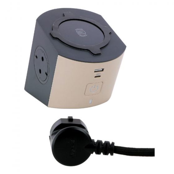 Prelungitor Legrand 694500 2 Prize 2 Metri Incarcator Inductie 10W 2xUSB A C Cu Intrerupator