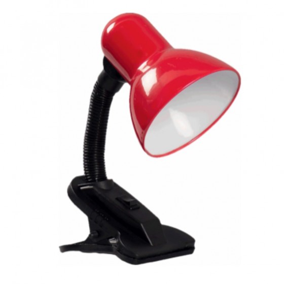 Lampa Birou ErSte Clip 1x60W Max E27 Intrerupator Pe Baza Rosu