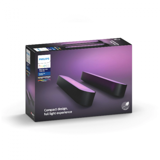 Set 2 x Lampa Smart Philips Hue Play Light 7820230P7 42W Led Integrat 530Lm Lumina Alba Si Color RGBW Negru