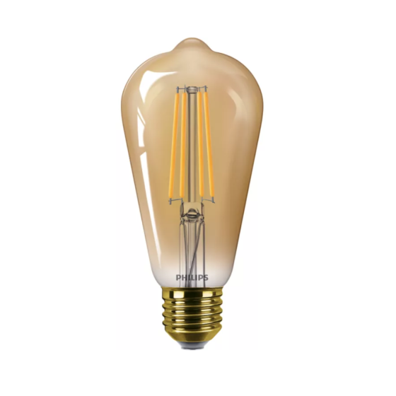 Bec LED Filament Philips 5.8W / 50W E27 Dimabil ST64 640Lm 2200K Vintage Gold