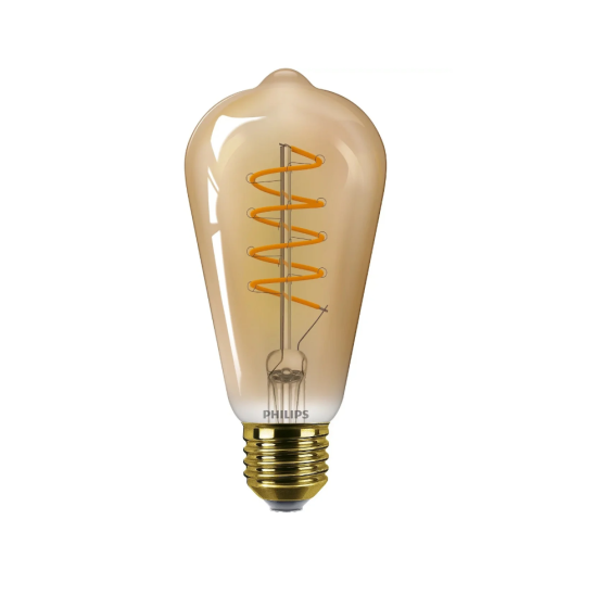 Bec LED Filament Philips 4W / 25W E27 Dimabil ST64 250Lm 2200K Vintage Gold