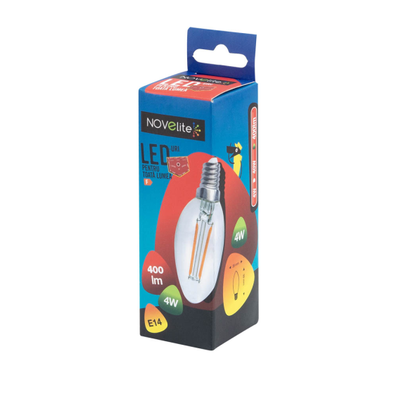 Bec LED Filament Candle Novelite 4W / 40W E14 400Lm 2700K