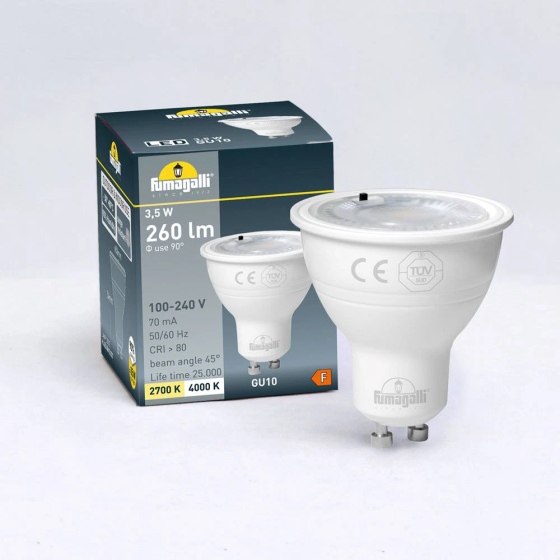 Bec LED Spot Fumagalli 3.5W / 35W GU10 330Lm - 370Lm 2700K-4000K 45D 100-240V