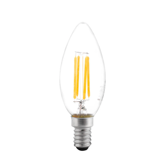 Bec LED Filament Total Green 4W / 40W E14 B35 440Lm 6500K